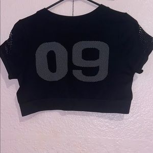 Forever 21 black mesh 09 workout crop top